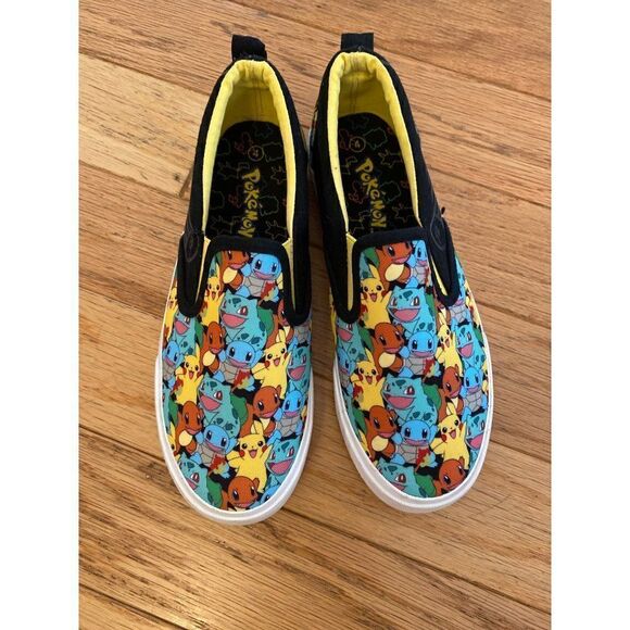 Pokemon Ground Up multicolor Boy's Low Top original Slip On casual Shoes size 4 - Picture 1 of 8